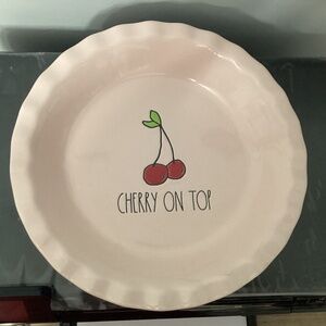 Rae Dunn cherry on top pie dish